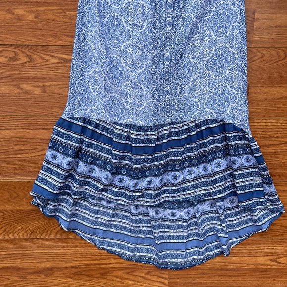 KNOX ROSE MAXI dress floral blue asymetric strappy small S. - Picture 3 of 9